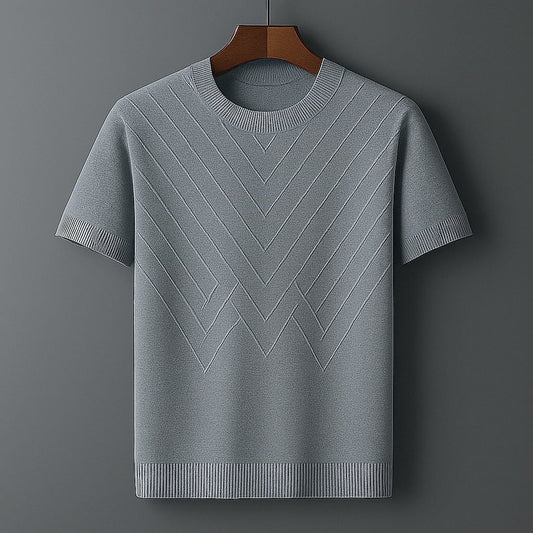 Sleek and Modern Gray Geometric Pattern T-Shirt