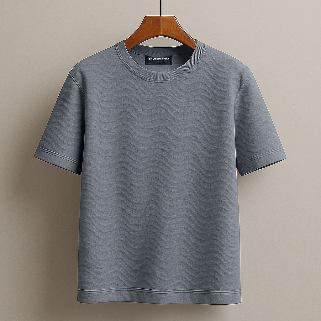 Sophisticated and Versatile Wave Pattern T-Shirt