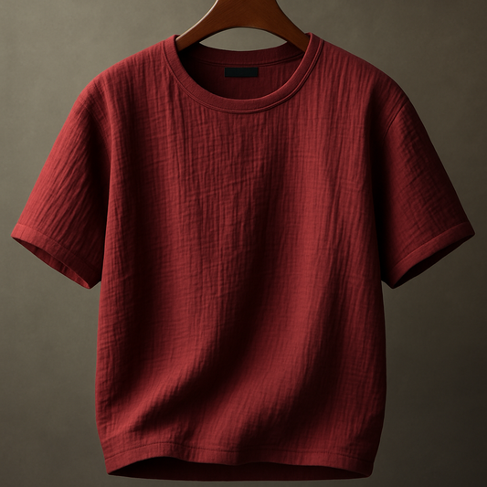 Burgundy Minimalist T-Shirt - Versatile, Timeless Design