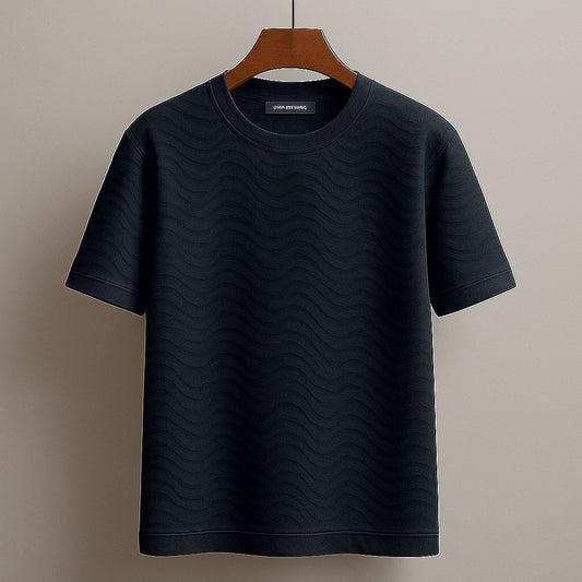 Sleek and Sophisticated Navy T-Shirt with Subtle Texture