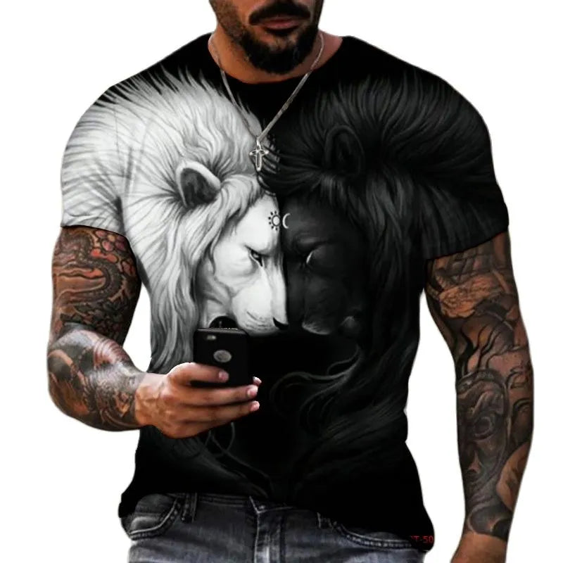 Beast Lion & Wolf 3D T Shirt